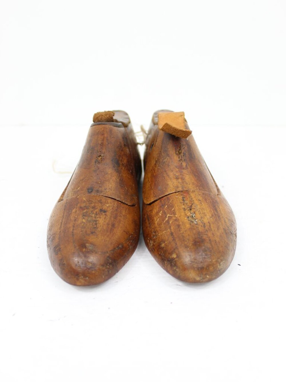 Pair Hand-Carved Collectible Wooden Cobblers Shoe Form Antique Industrial